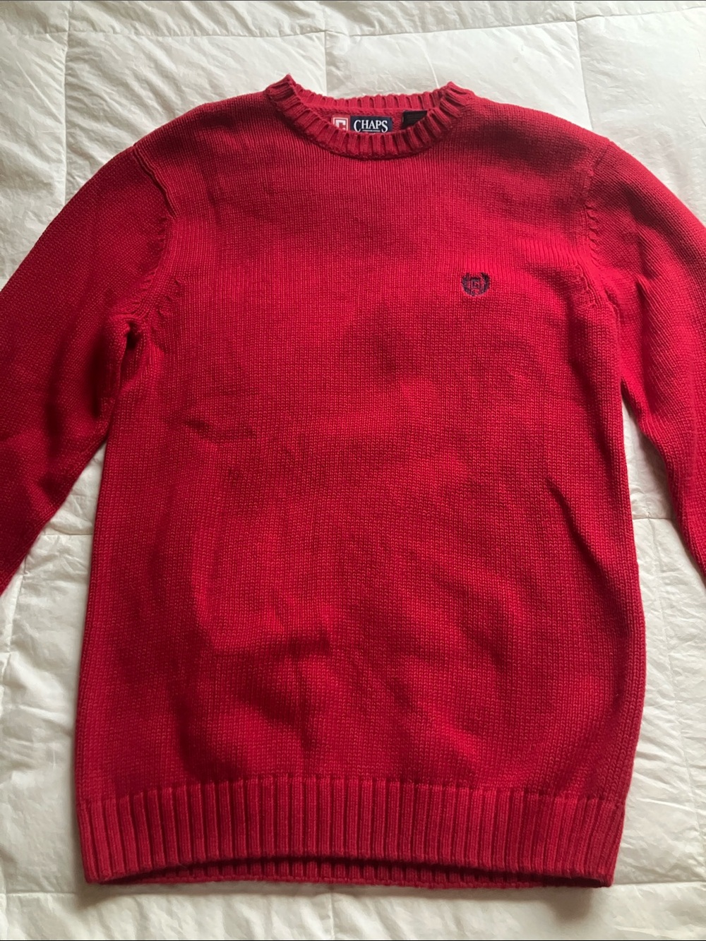 Chaps Men’s Bright Red Crewneck Sweater